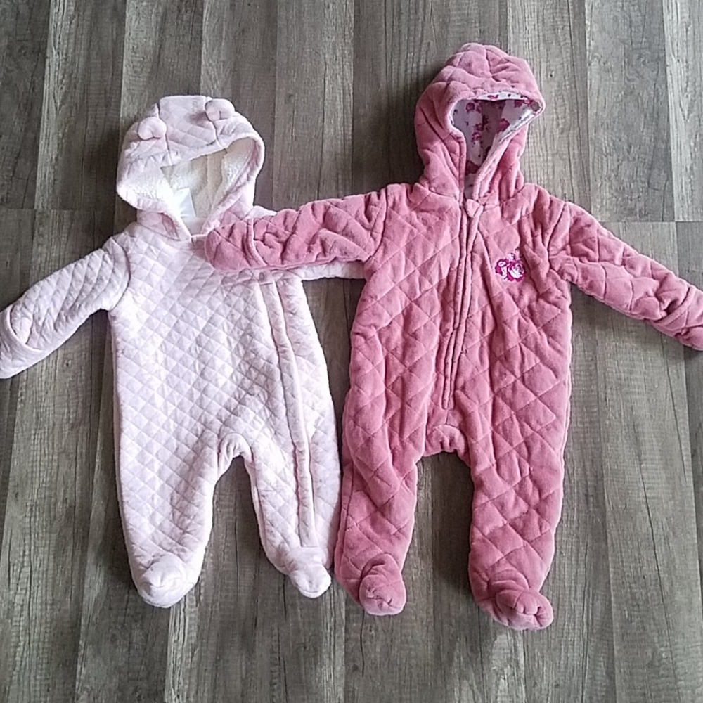 Carters & Laura Ashley Pink Winter Onsie Prams - Picture 1 of 13